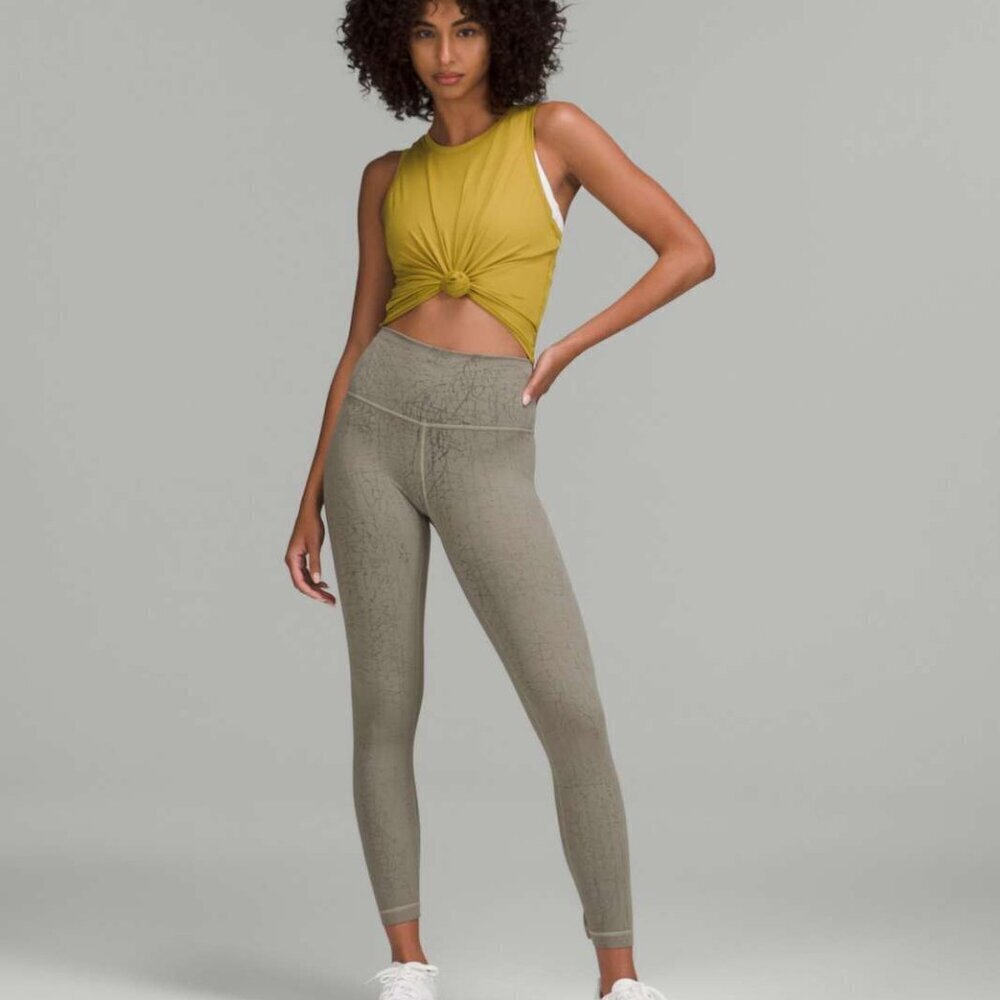 NWT Lululemon Wunder Train High Rise Tights 25" Thread Dye Rover Black 0